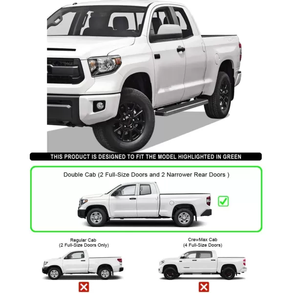 imageAPS Premium 5in Stainless Steel Running Boards Compatible with Toyota Tundra Double Cab 0721