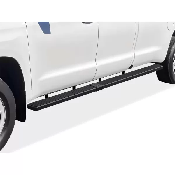 imageAPS Running Boards Nerf Bars Side Steps Step Bars Compatible with Toyota Tundra 20072021 Double Cab 304 Stainless Steel Polished Silver 5 inchesAluminum Black