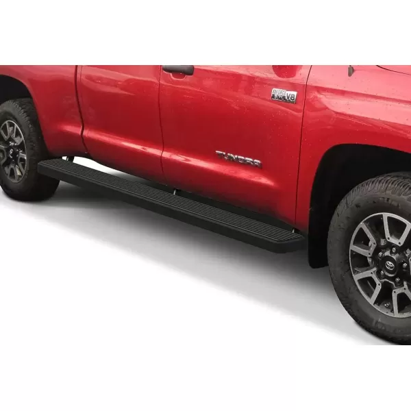 imageAPS Running Boards Nerf Bars Side Steps Step Bars Compatible with Toyota Tundra 20072021 Double Cab 304 Stainless Steel Polished Silver 5 inchesAluminum Black