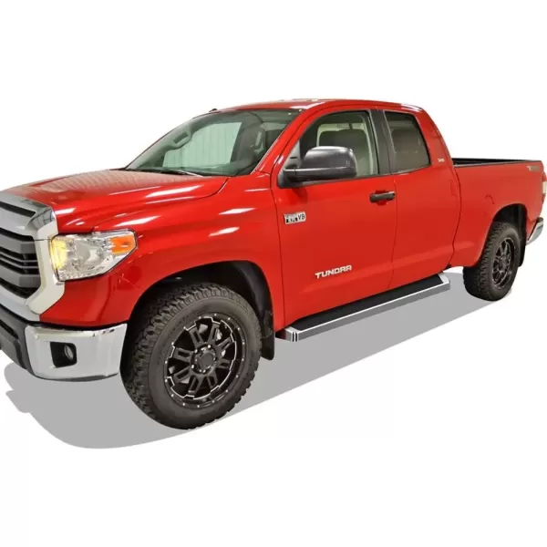 imageAPS Running Boards Nerf Bars Side Steps Step Bars Compatible with Toyota Tundra 20072021 Double Cab 304 Stainless Steel Polished Silver 5 inchesAluminum Silver