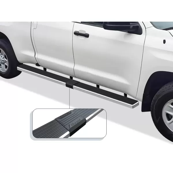 imageAPS Running Boards Nerf Bars Side Steps Step Bars Compatible with Toyota Tundra 20072021 Double Cab 304 Stainless Steel Polished Silver 5 inchesStainless Steel Polished