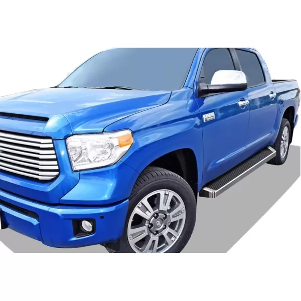 imageAPS iBoard Third Generation Polished Flat Style Running Boards Side Step for Selected Toyota Tundra Double CabSilver
