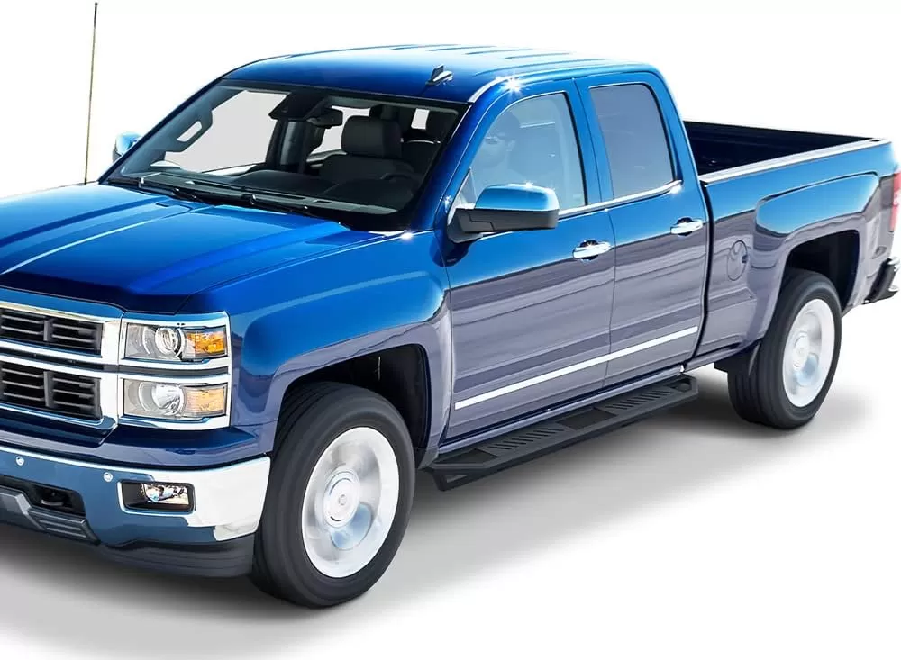 imageAPS 65in Side Armor Stainless Steel Running Boards Compatible with Chevy Silverado GMC Sierra 20072018 Double Cab Extended Cab ampamp 2500 HD 2019 Exclude 07 ClassicInclude 19 1500 LD Nerf Bar Step
