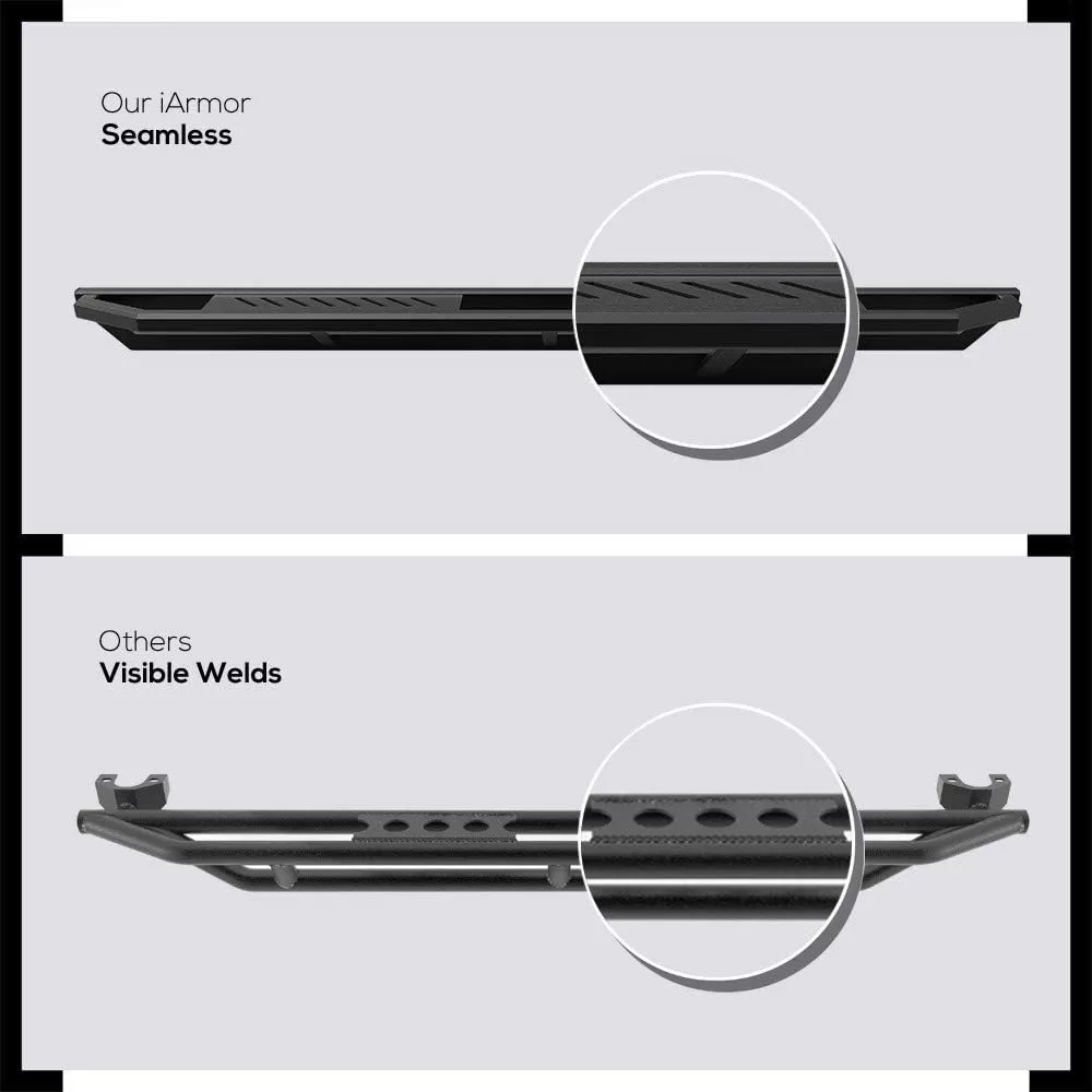 imageAPS 65in Side Armor Stainless Steel Running Boards Compatible with Chevy Silverado GMC Sierra 20072018 Double Cab Extended Cab ampamp 2500 HD 2019 Exclude 07 ClassicInclude 19 1500 LD Nerf Bar Step