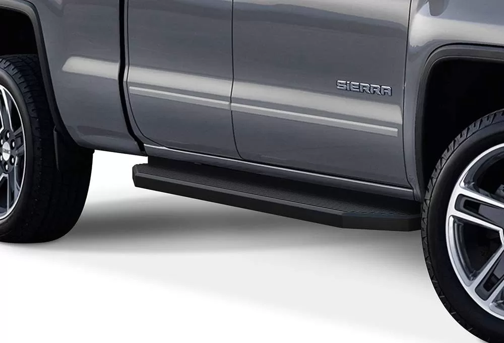 imageAPS 6in Black Flat Style Running Boards Nerf Bars Compatible with Chevy Silverado GMC Sierra 20072018 Double Cab Extended Cab ampamp 2500 HD 2019 Exclude 07 ClassicInclude 19 1500 LD
