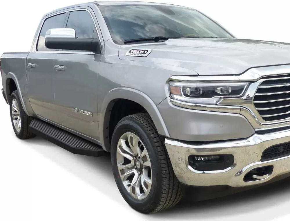 imageAPS 6inch Stainless Steel Black Flat Style Running Boards Nerf Bars Side Steps Compatible with Ram 1500 20092018 Crew Cab ampamp Ram 2500 3500 20102024