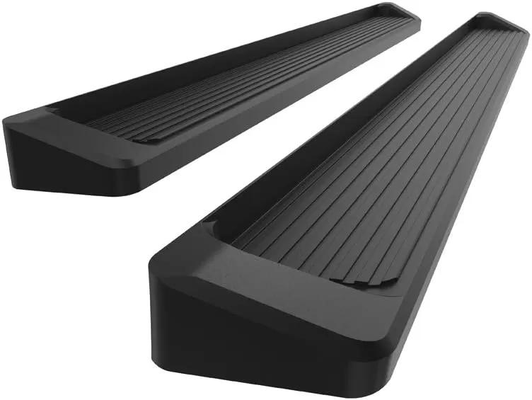 imageAPS Black 5in Wheel to Wheel Running Boards Nerf Bars Steps Compatible with Chevy Silverado GMC Sierra 20072018 Double Cab Extended Cab 55ft Short Bed ampamp 2500 2019 Exclude 07 ClassicAluminum Black