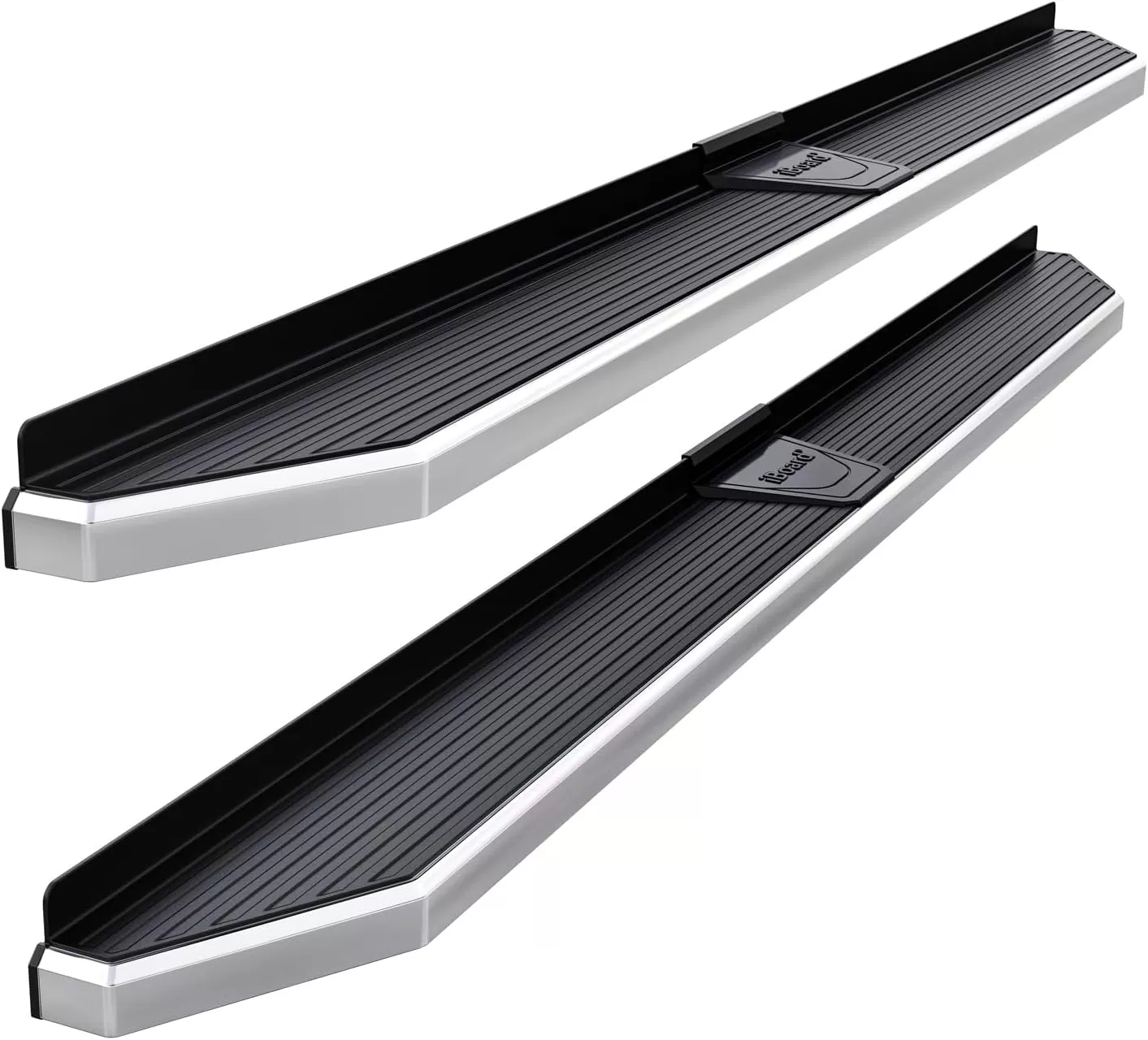 imageAPS Black 5in Wheel to Wheel Running Boards Nerf Bars Steps Compatible with Chevy Silverado GMC Sierra 20072018 Double Cab Extended Cab 55ft Short Bed ampamp 2500 2019 Exclude 07 ClassicPolished
