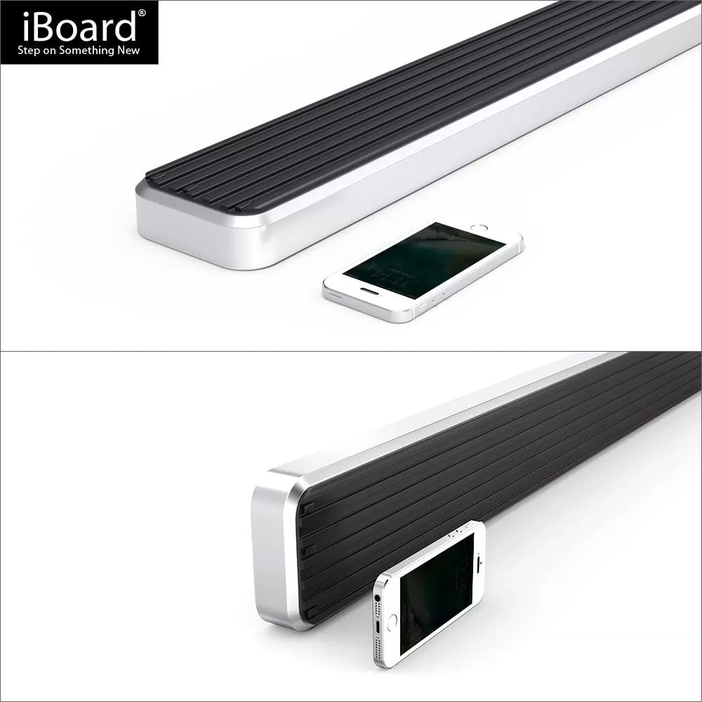 imageAPS Black 5in Wheel to Wheel Running Boards Nerf Bars Steps Compatible with Chevy Silverado GMC Sierra 20072018 Double Cab Extended Cab 55ft Short Bed ampamp 2500 2019 Exclude 07 ClassicAluminum Silver