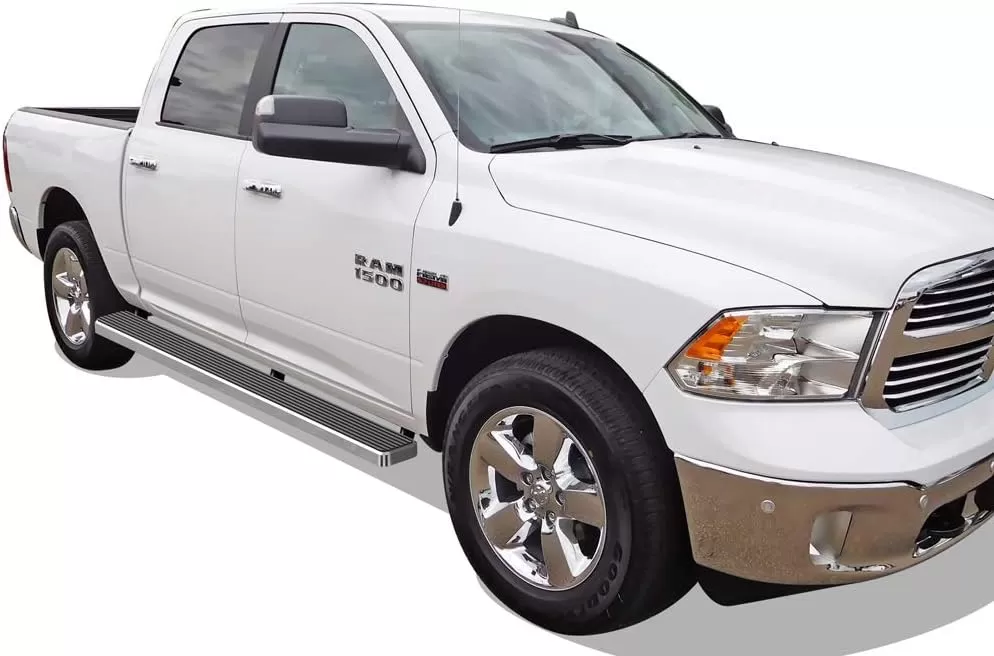 imageAPS Black Running Board Running Boards Nerf Bars Side Steps Step Rail Compatible with Ram 1500 20092018 Crew Cab ampamp Ram 2500 3500 20102024Aluminum Silver
