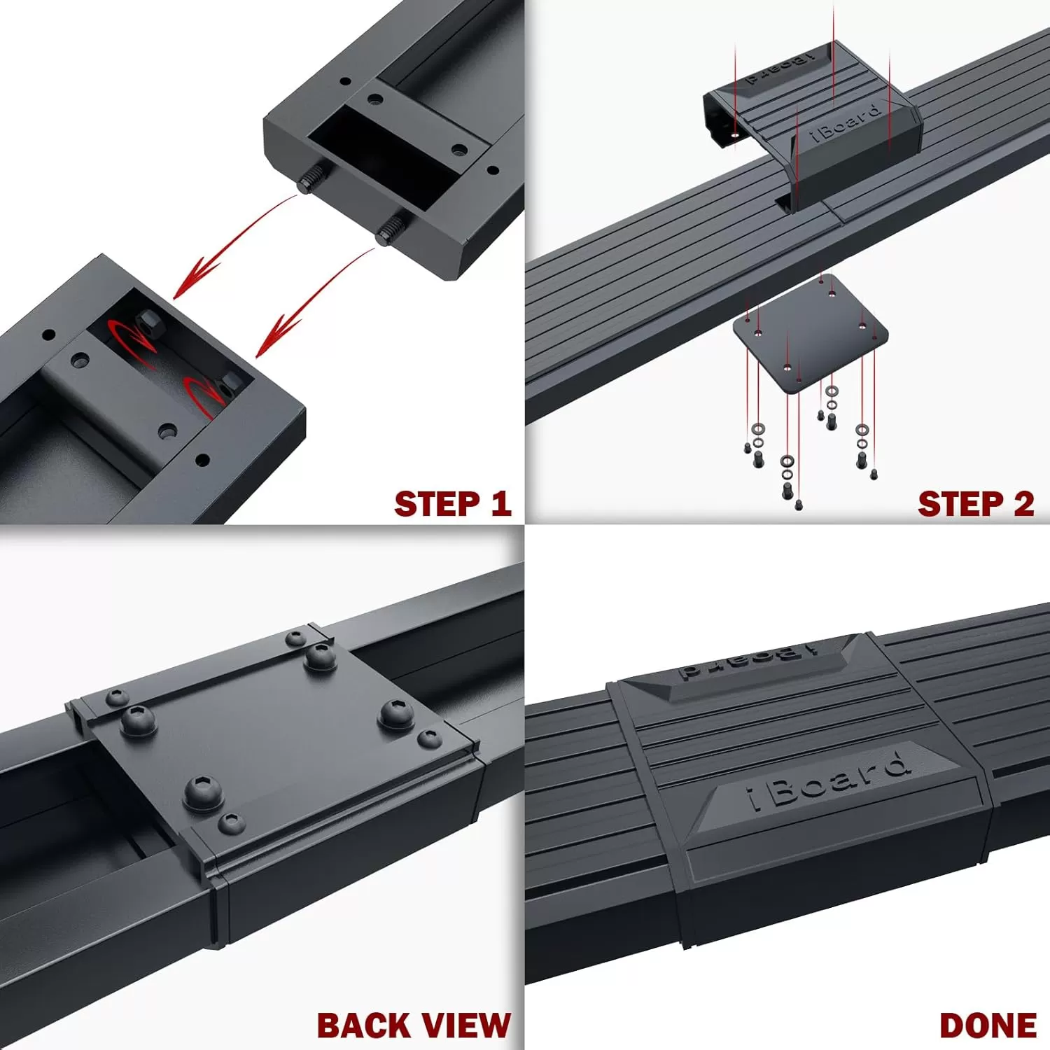 imageAPS Black Running Board Running Boards Nerf Bars Side Steps Step Rail Compatible with Ram 1500 20092018 Crew Cab ampamp Ram 2500 3500 20102024Aluminum Black
