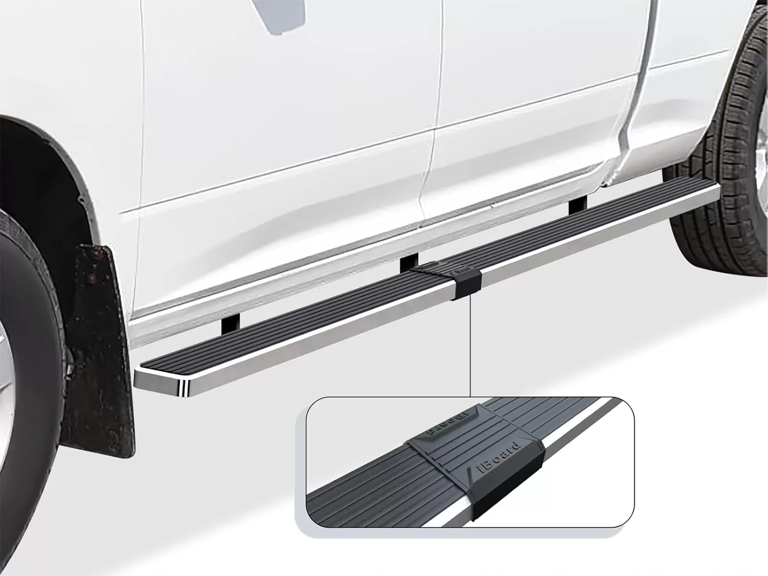 imageAPS Black Running Board Running Boards Nerf Bars Side Steps Step Rail Compatible with Ram 1500 20092018 Crew Cab ampamp Ram 2500 3500 20102024Stainless Steel Polished