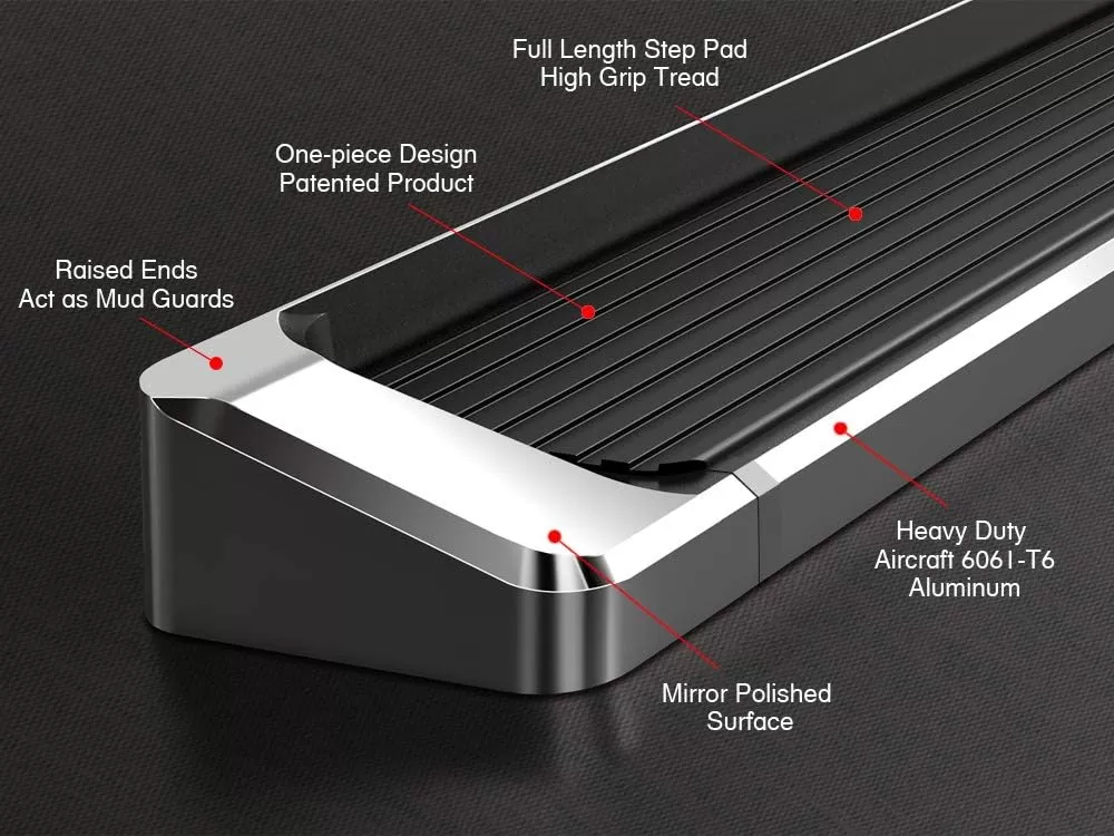 imageAPS Black Running Boards Style Compatible with Chevy Silverado GMC Sierra 20072018 Double Cab Extended Cab ampamp 2500 HD 2019 Exclude 07 ClassicInclude 19 1500 LD Nerf Bars Steps 6inAluminum Silver