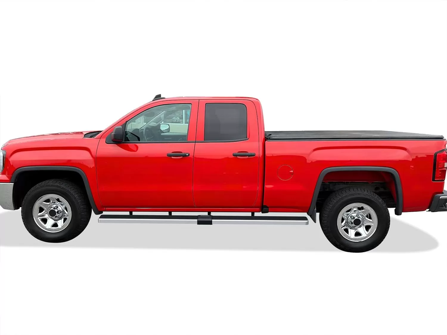 imageAPS Black Running Boards Style Compatible with Chevy Silverado GMC Sierra 20072018 Double Cab Extended Cab ampamp 2500 HD 2019 Exclude 07 ClassicInclude 19 1500 LD Nerf Bars Steps 6inStainless Steel Polished