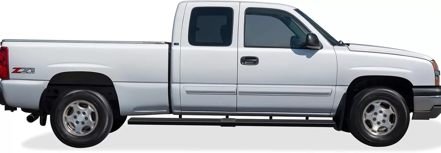 imageAPS Black Running Boards Style Compatible with Chevy Silverado GMC Sierra 20072018 Double Cab Extended Cab ampamp 2500 HD 2019 Exclude 07 ClassicInclude 19 1500 LD Nerf Bars Steps 6inStainless Steel Black