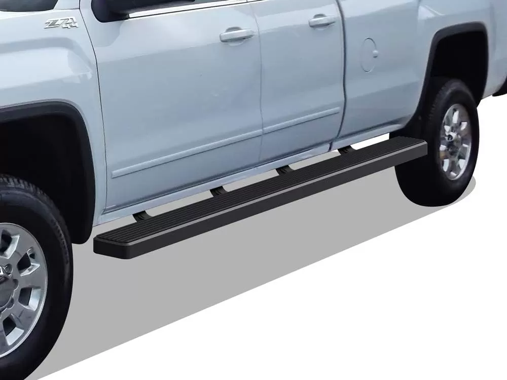 imageAPS Black Running Boards Style Compatible with Chevy Silverado GMC Sierra 20072018 Double Cab Extended Cab ampamp 2500 HD 2019 Exclude 07 ClassicInclude 19 1500 LD Nerf Bars Steps 6inAluminum Black