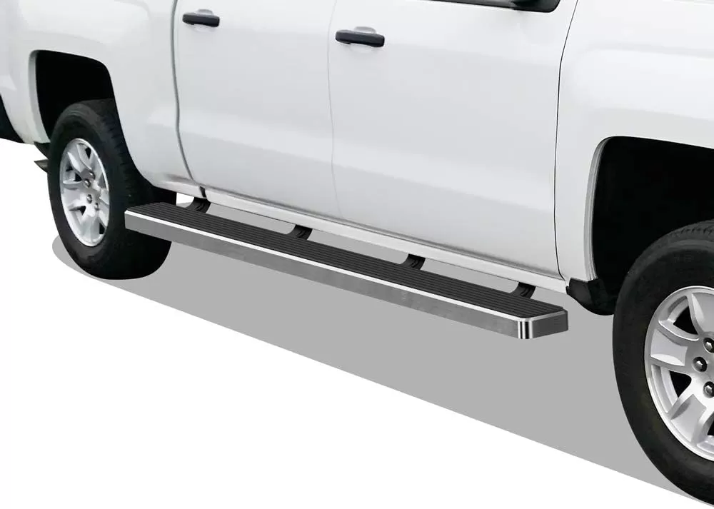 imageAPS Black Running Boards Style Compatible with Chevy Silverado GMC Sierra 20072018 Double Cab Extended Cab ampamp 2500 HD 2019 Exclude 07 ClassicInclude 19 1500 LD Nerf Bars Steps 6inSilver