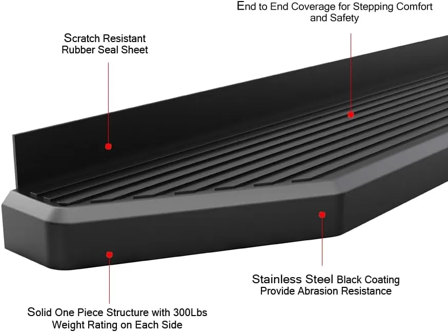 imageAPS Black Running Boards Style Compatible with Chevy Silverado GMC Sierra 20072018 Double Cab Extended Cab ampamp 2500 HD 2019 Exclude 07 ClassicInclude 19 1500 LD Nerf Bars Steps 6inAluminum Black