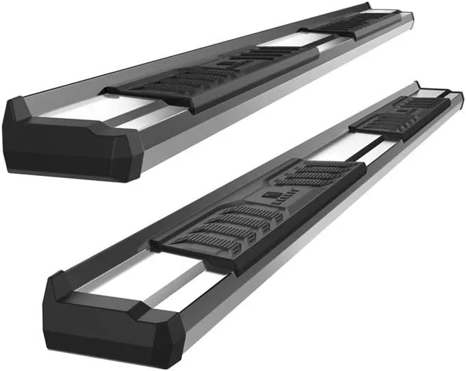 imageAPS Chrome OE Style Nerf Bars Running Boards Compatible with Chevy Silverado GMC Sierra 20072018 Double Extended Cab ampamp 2500 3500 2019 Exclude 07 Classic
