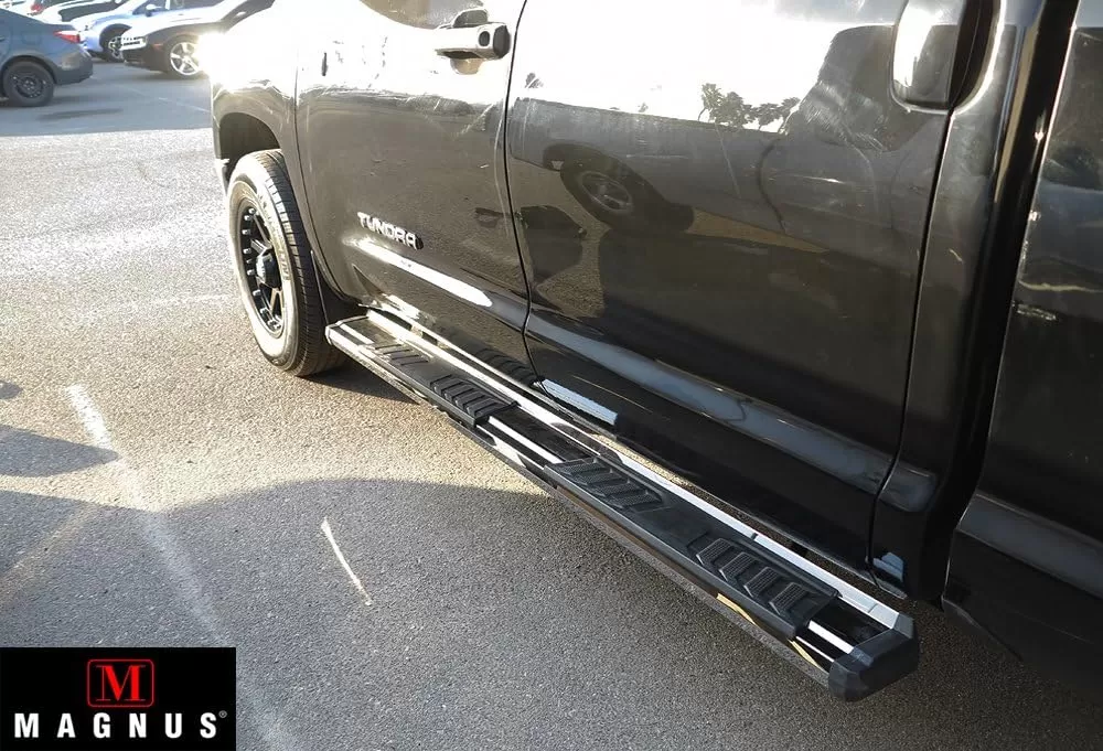 imageAPS Chrome OE Style Nerf Bars Running Boards Compatible with Toyota Tundra 20072021 Double Cab