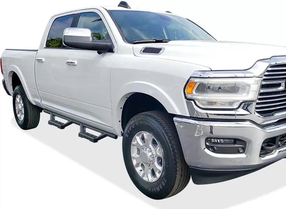 imageAPS Drop Steps Running Boards Compatible with Ram 1500 20092018 Crew Cab ampamp Ram 2500 3500 20102024 Stainless Steel Side BarsBlack