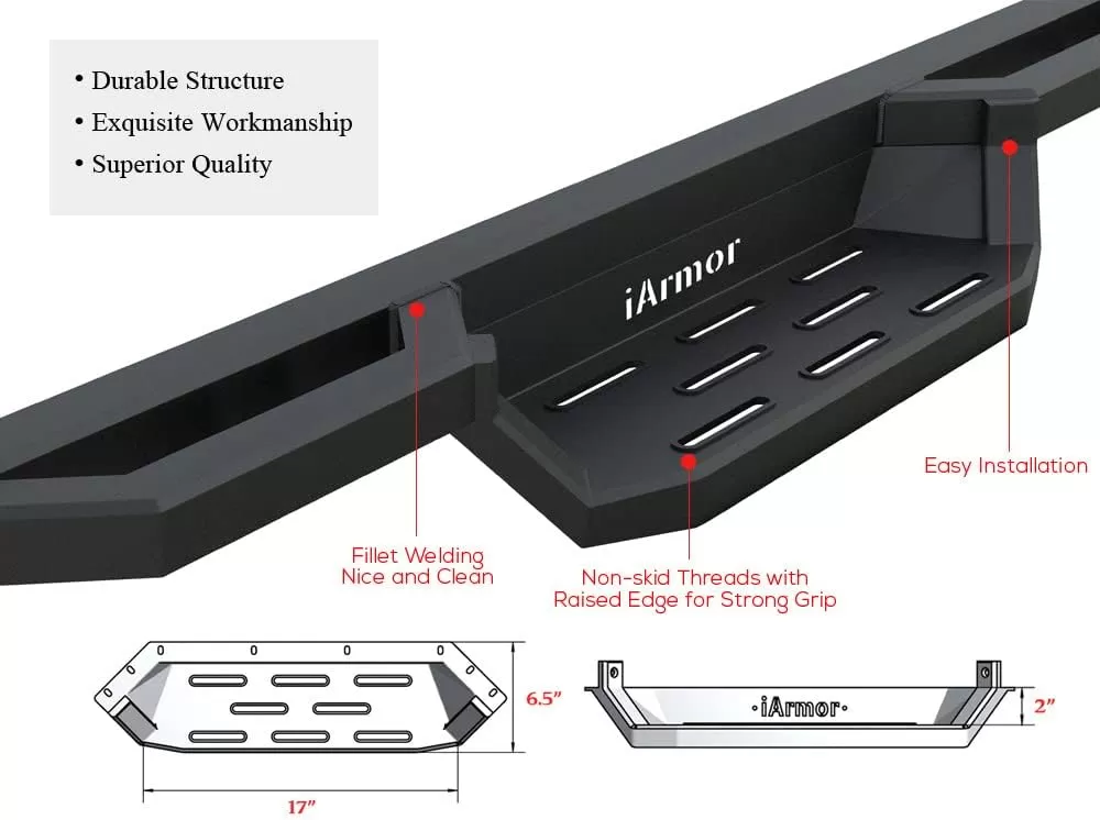 imageAPS Drop Steps Running Boards Compatible with Toyota Tundra 20072021 Extended Cab