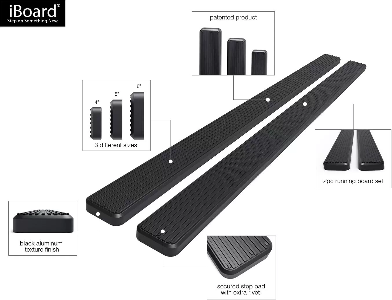 imageAPS IBDZ4791 Black 5quot Running Board Side Step iBoard Third Generation For Selected Dodge Ram 150025003500 Crew Cab Aluminum5 inches