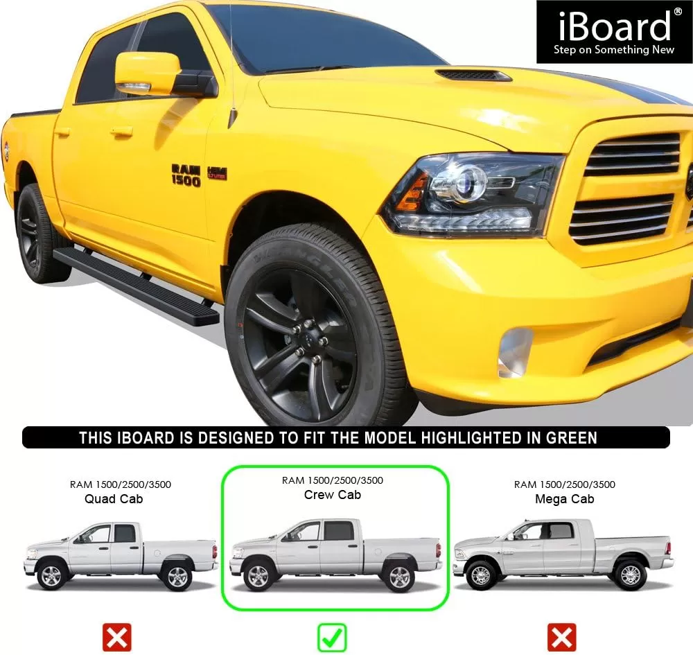 imageAPS IBDZ4791 Black 5quot Running Board Side Step iBoard Third Generation For Selected Dodge Ram 150025003500 Crew Cab Aluminum5 inches