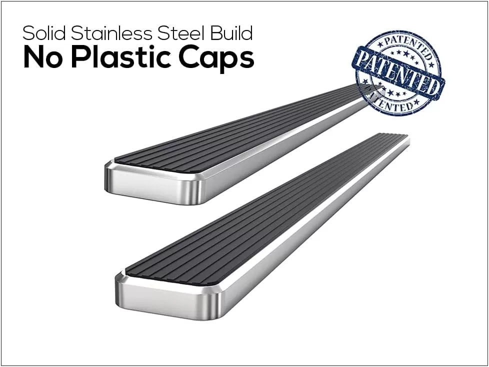 imageAPS Premium 5in Stainless Steel Running Boards Compatible with Silverado Sierra Double Cab 0718