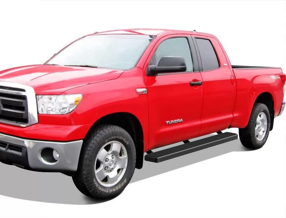 imageAPS Premium 6in Black Running Boards Compatible with Toyota Tundra Double Cab 0721