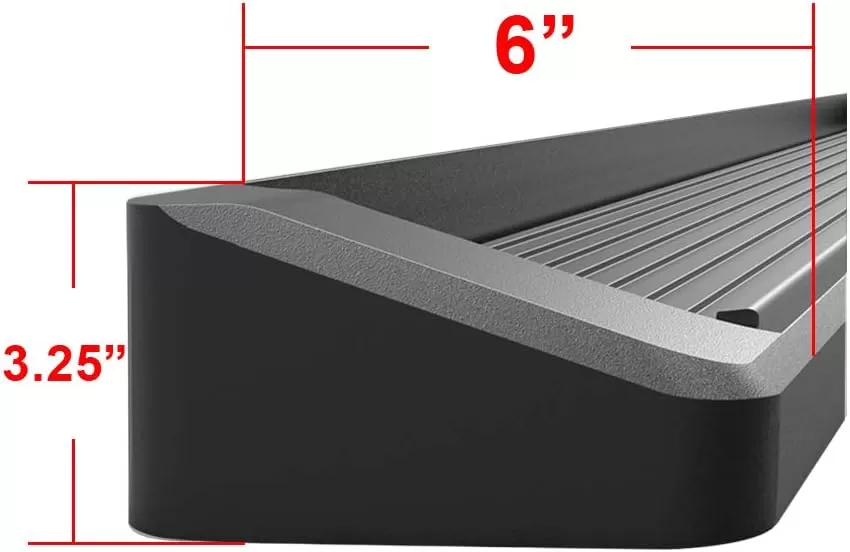 imageAPS Premium Running Boards 6in Black Compatible with Silverado Sierra Double Cab 0718