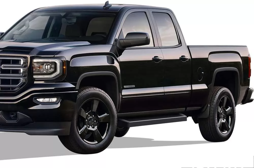 imageAPS Running Boards Nerf Bars Steps Compatible with Chevy Silverado GMC Sierra 20072018 Double Cab Extended Cab ampamp 2500 HD 2019 Exclude 07 ClassicInclude 19 1500 LD Black Running Board