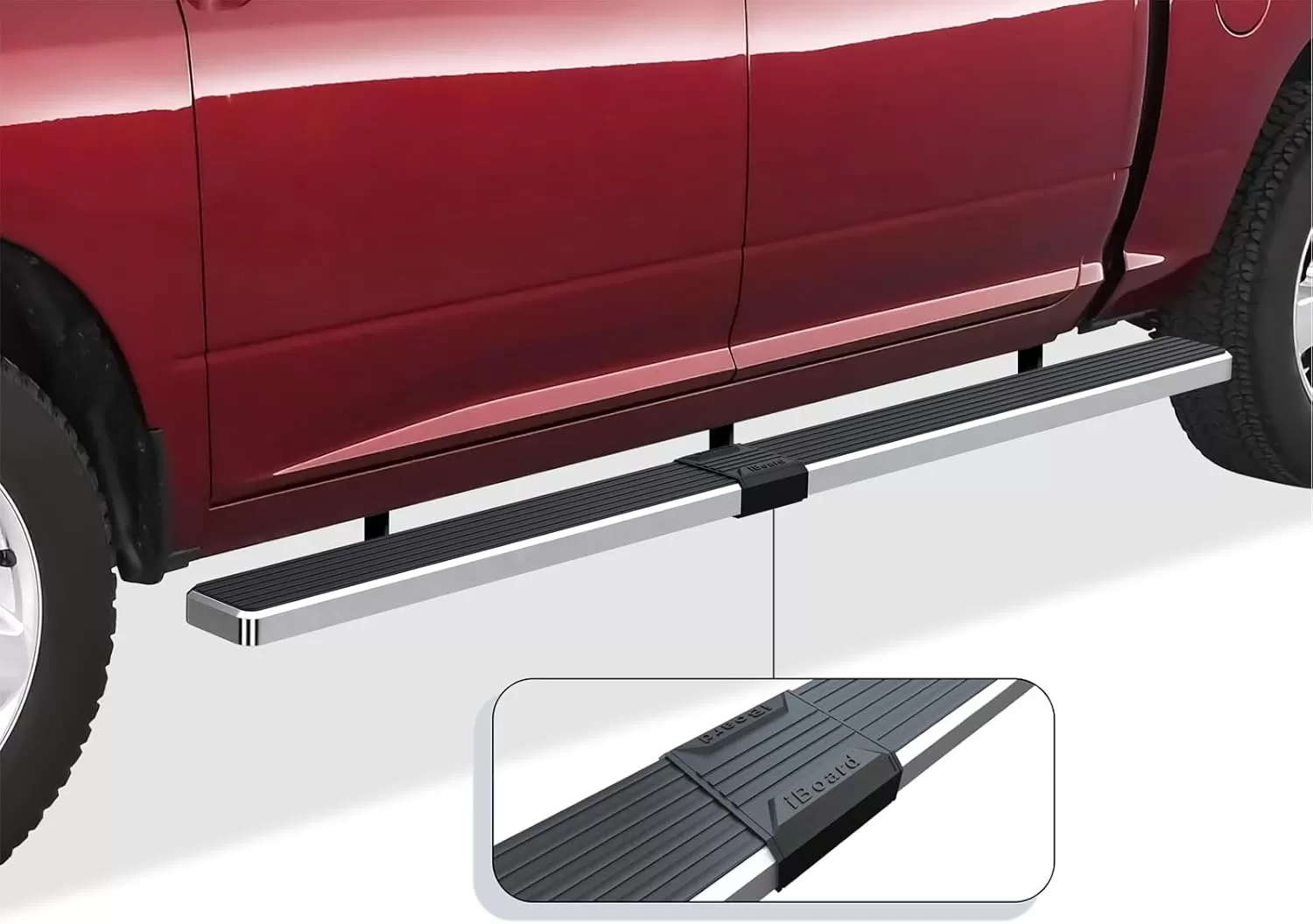 imageAPS Running Boards Style Compatible with Ram 1500 20092018 Crew Cab ampamp Ram 2500 3500 20102024 Nerf Bars Side Steps Side BarsAluminum Silver