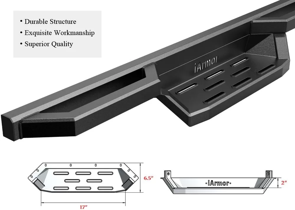 imageAPS Stainless Steel Pocket Steps Running Boards Side Bars Compatible with Chevy Silverado GMC Sierra 20072018 Double Cab Extended Cab ampamp 2500 HD 2019 Exclude 07 ClassicInclude 19 1500 LDBlack
