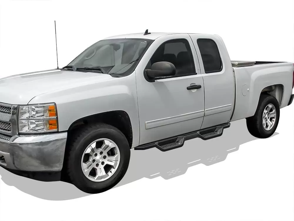 imageAPS Stainless Steel Pocket Steps Running Boards Side Bars Compatible with Chevy Silverado GMC Sierra 20072018 Double Cab Extended Cab ampamp 2500 HD 2019 Exclude 07 ClassicInclude 19 1500 LDBlack