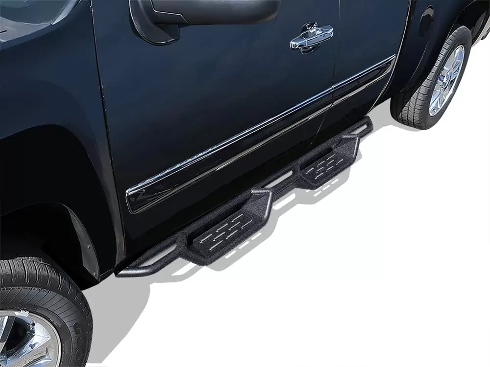 imageAPS Stainless Steel Pocket Steps Running Boards Side Bars Compatible with Chevy Silverado GMC Sierra 20072018 Double Cab Extended Cab ampamp 2500 HD 2019 Exclude 07 ClassicInclude 19 1500 LDBlack