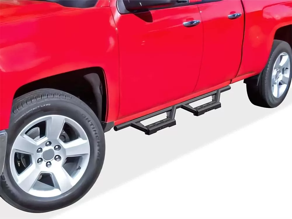imageAPS Stainless Steel Pocket Steps Running Boards Side Bars Compatible with Chevy Silverado GMC Sierra 20072018 Double Cab Extended Cab ampamp 2500 HD 2019 Exclude 07 ClassicInclude 19 1500 LDBlack