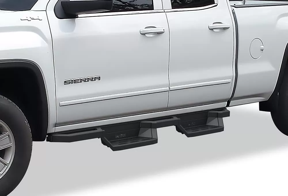 imageAPS Stainless Steel Pocket Steps Running Boards Side Bars Compatible with Chevy Silverado GMC Sierra 20072018 Double Cab Extended Cab ampamp 2500 HD 2019 Exclude 07 ClassicInclude 19 1500 LDBlack