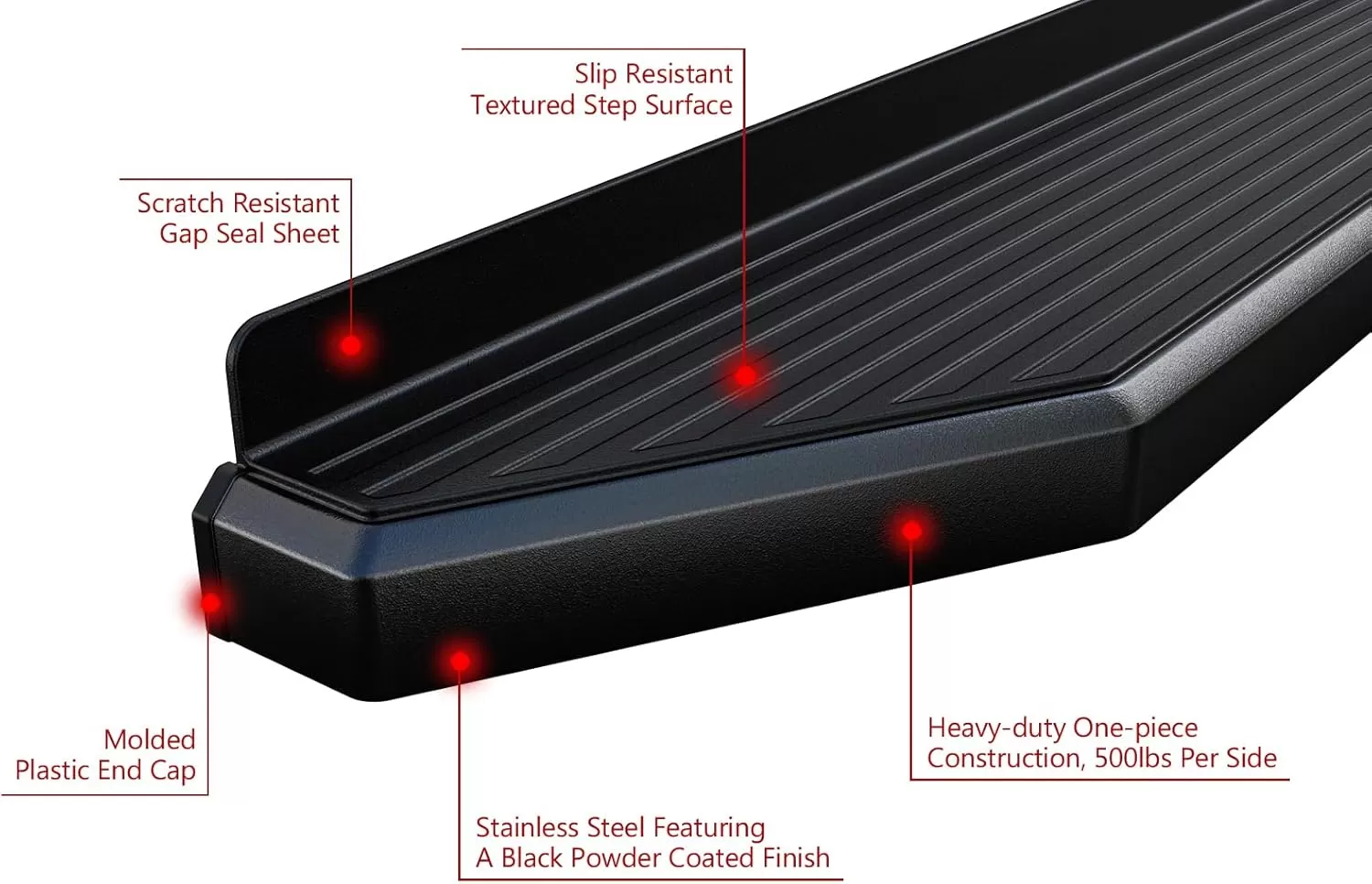 imageAPS iBoard Third Generation Black Aluminum Flat Style Running Boards Side Step for Selected Ram 1500 2500 3500 Crew CabAluminum Black