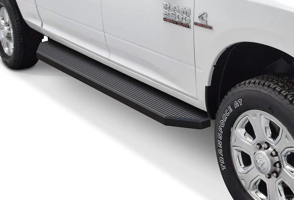 imageAPS iBoard Third Generation Black Aluminum Flat Style Running Boards Side Step for Selected Ram 1500 2500 3500 Crew CabAluminum Black