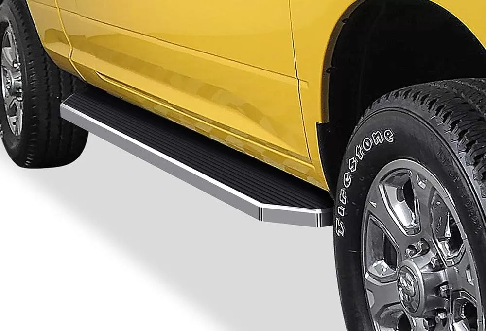 imageAPS iBoard Third Generation Black Aluminum Flat Style Running Boards Side Step for Selected Ram 1500 2500 3500 Crew CabPolished