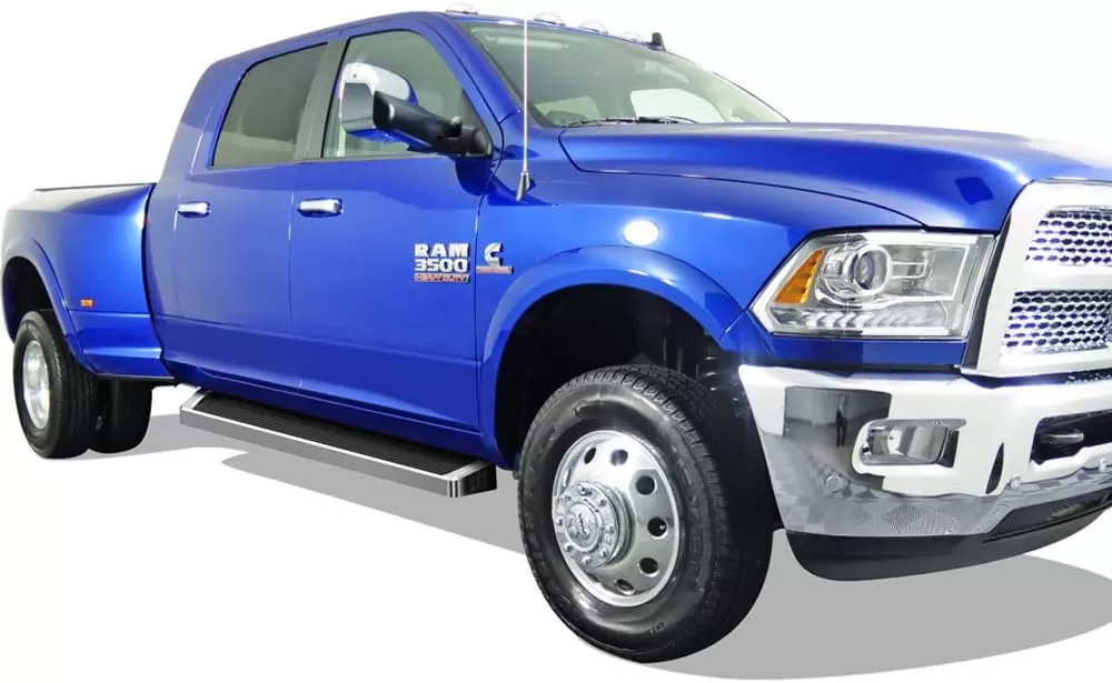 imageAPS iBoard Third Generation Black Aluminum Flat Style Running Boards Side Step for Selected Ram 1500 2500 3500 Crew CabSilver