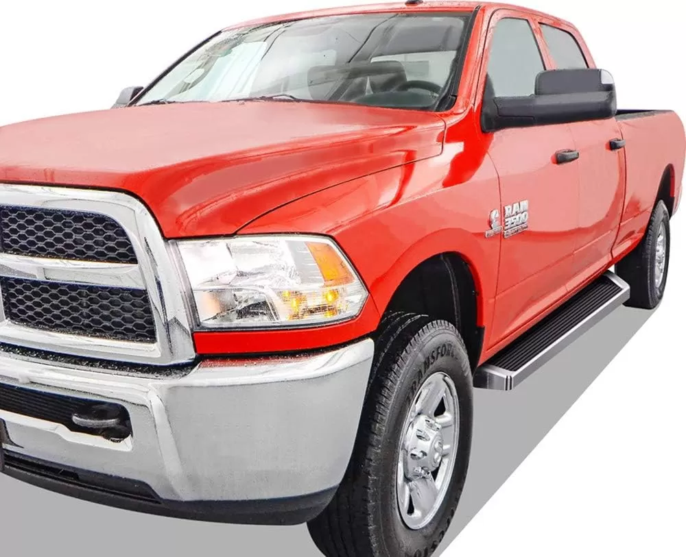 imageAPS iBoard Third Generation Silver Aluminum Running Boards Side Step for Selected Ram 1500 2500 3500 Crew Cab
