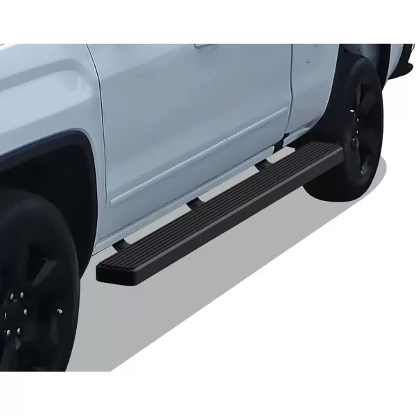 imageAPS 5in WheeltoWheel Black Bars Compatible with Silverado Sierra Double Cab 55ft Bed 0718