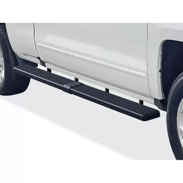 imageAPS Black 5in Wheel to Wheel Running Boards Nerf Bars Steps Compatible with Chevy Silverado GMC Sierra 20072018 Double Cab Extended Cab 55ft Short Bed ampamp 2500 2019 Exclude 07 ClassicAluminum Black