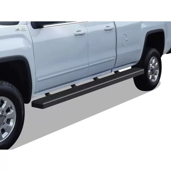 imageAPS Black 5in Wheel to Wheel Running Boards Nerf Bars Steps Compatible with Chevy Silverado GMC Sierra 20072018 Double Cab Extended Cab 55ft Short Bed ampamp 2500 2019 Exclude 07 ClassicAluminum Black