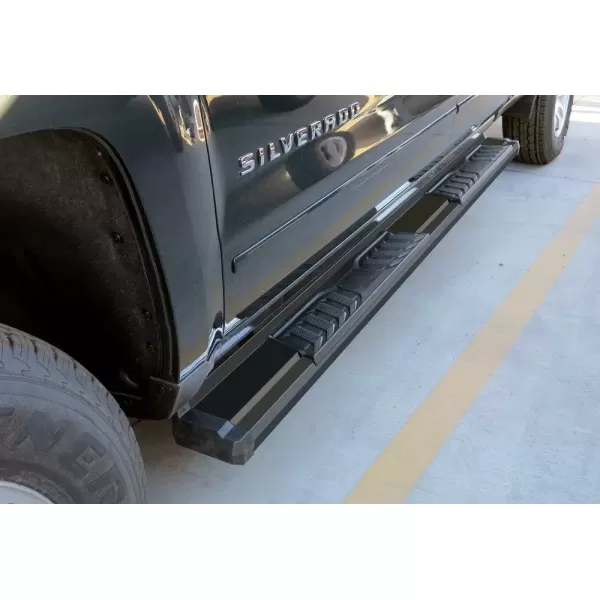 imageAPS Black OE Style Nerf Bars Running Boards Compatible with Chevy Silverado GMC Sierra 20072018 Double Extended Cab ampamp 2500 3500 2019 Exclude 07 Classic