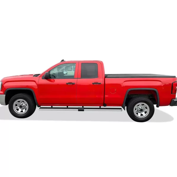 imageAPS Black Running Boards Style Compatible with Chevy Silverado GMC Sierra 20072018 Double Cab Extended Cab ampamp 2500 HD 2019 Exclude 07 ClassicInclude 19 1500 LD Nerf Bars Steps 6inStainless Steel Polished