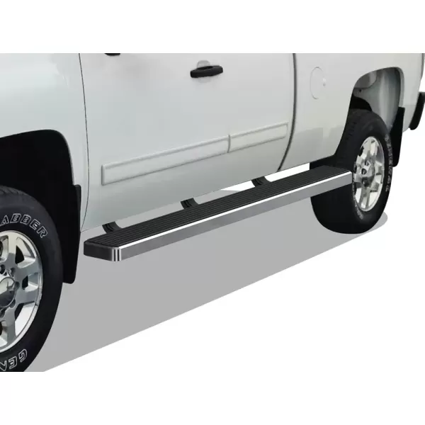 imageAPS Black Running Boards Style Compatible with Chevy Silverado GMC Sierra 20072018 Double Cab Extended Cab ampamp 2500 HD 2019 Exclude 07 ClassicInclude 19 1500 LD Nerf Bars Steps 6inAluminum Silver
