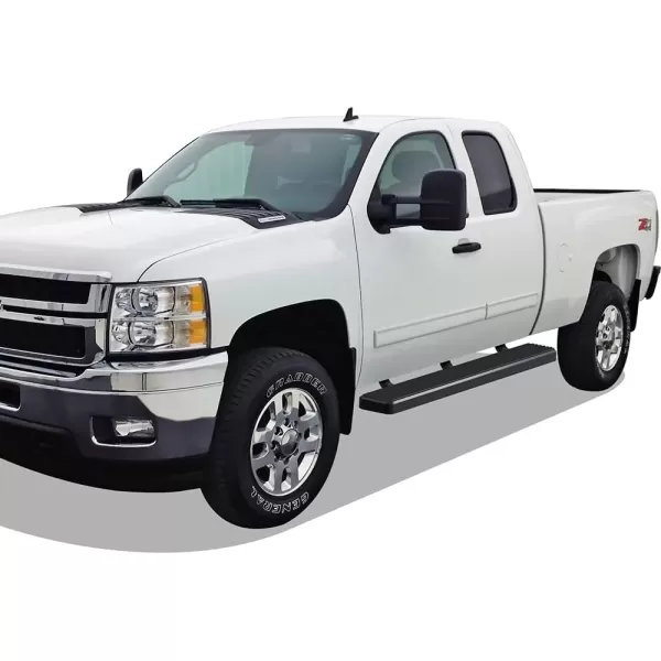 imageAPS Black Running Boards Style Compatible with Chevy Silverado GMC Sierra 20072018 Double Cab Extended Cab ampamp 2500 HD 2019 Exclude 07 ClassicInclude 19 1500 LD Nerf Bars Steps 6inStainless Steel Black